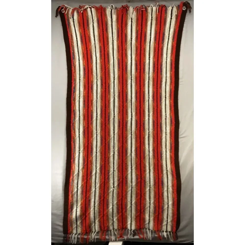 VTG‎ Crochet Throw Blanket Afghan Shawl-Southwest-Aztec-Handmade-Fringe -Gift